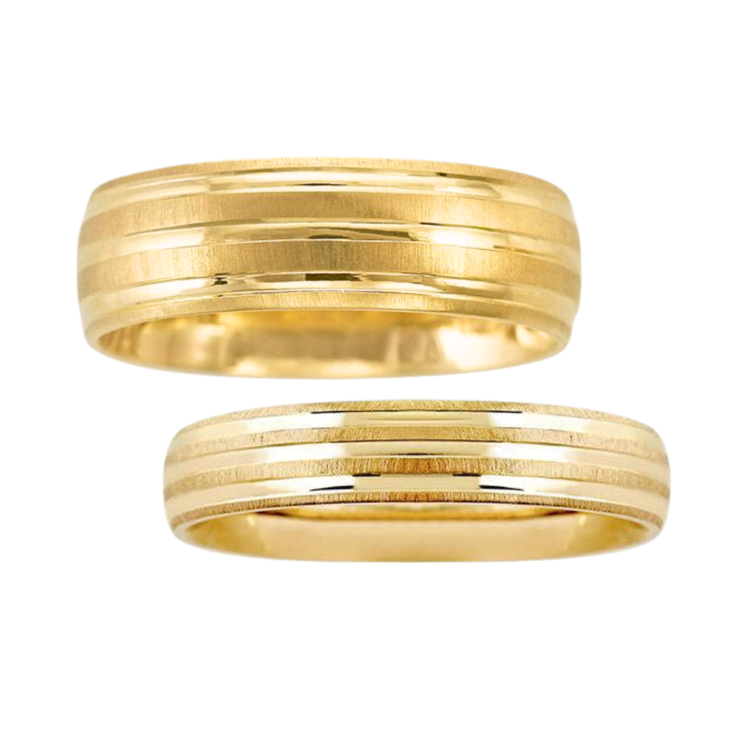 Par de argollas Georgia en oro 6mm y 4mm