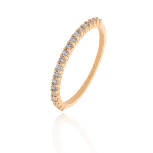 Anillo media Churumbela Maybe en Oro Amarillo de 14k con Circonias