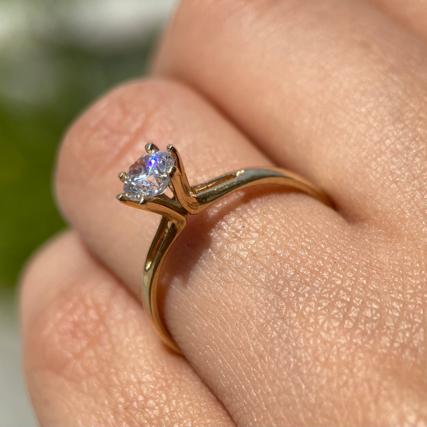 14k yellow gold ring with white zirconia Cod.MAN242