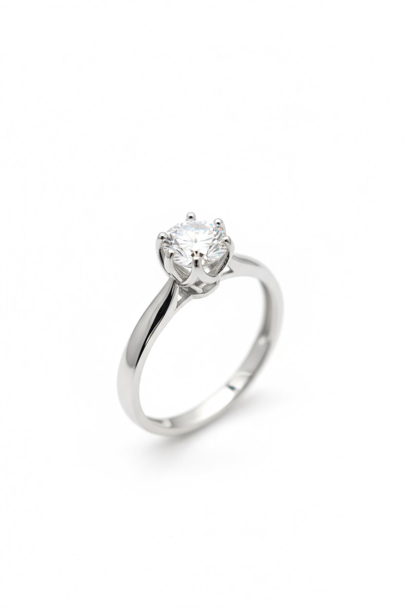 Anillo Magnolia en Oro Blanco 10k