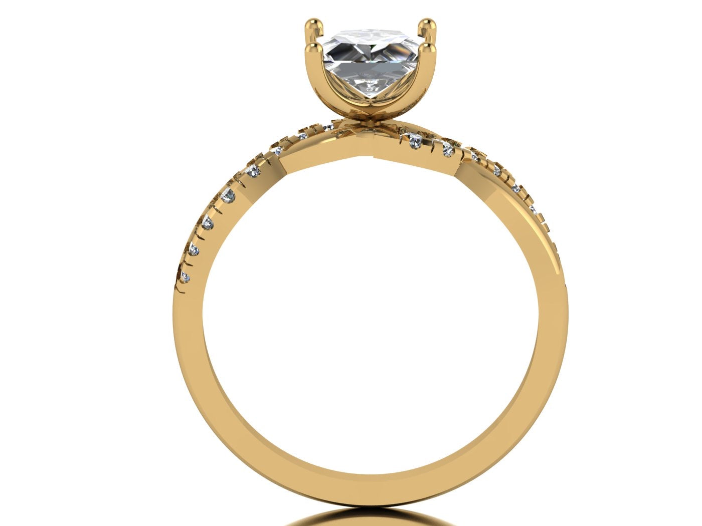 Anillo Zacil en Oro corte princess
