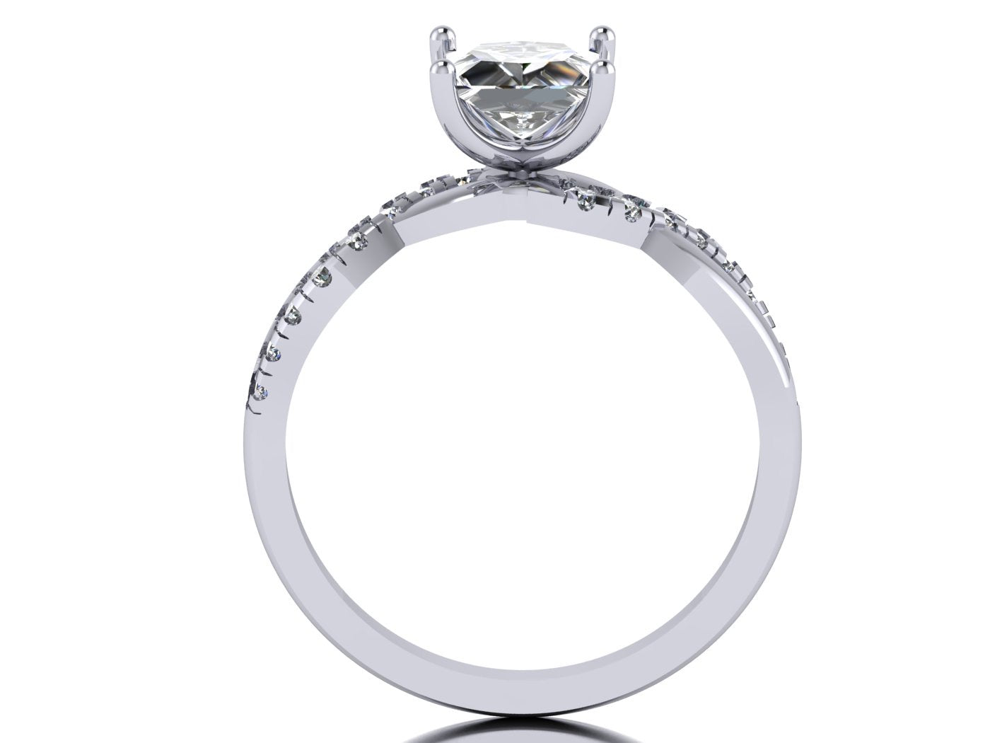 Anillo Zacil en Oro corte princess