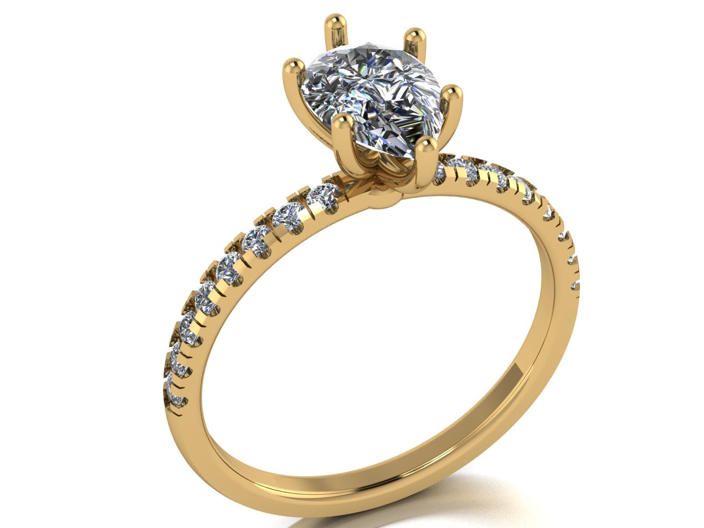 Anillo Val en oro corte pera