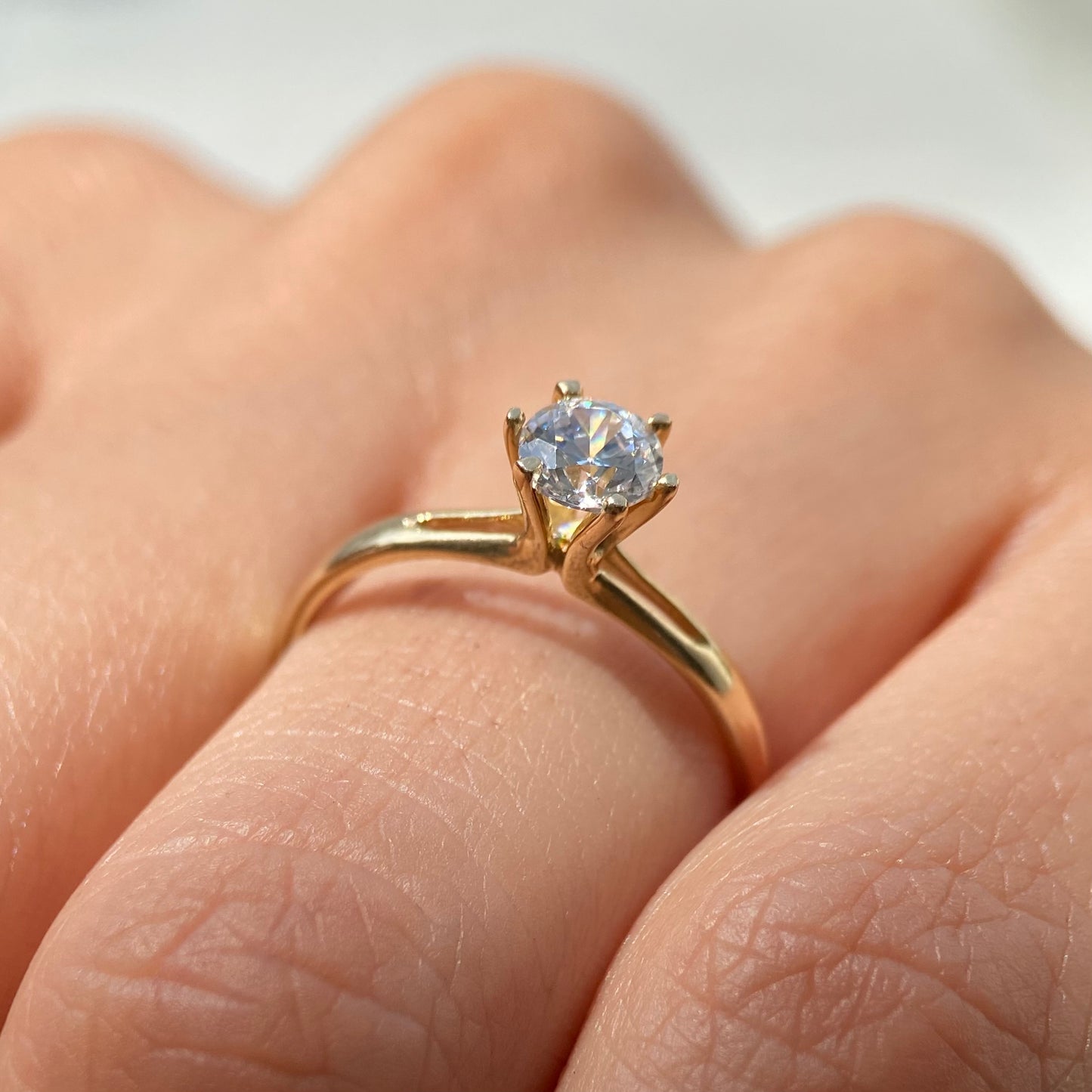 14k yellow gold ring with white zirconia Cod.MAN242