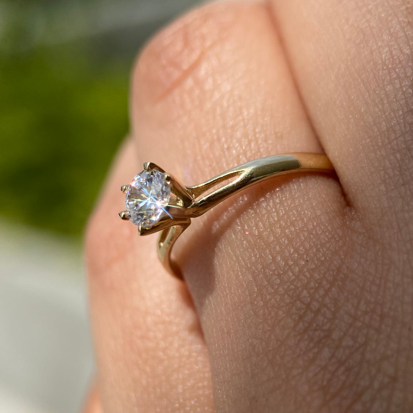 14k yellow gold ring with white zirconia Cod.MAN242