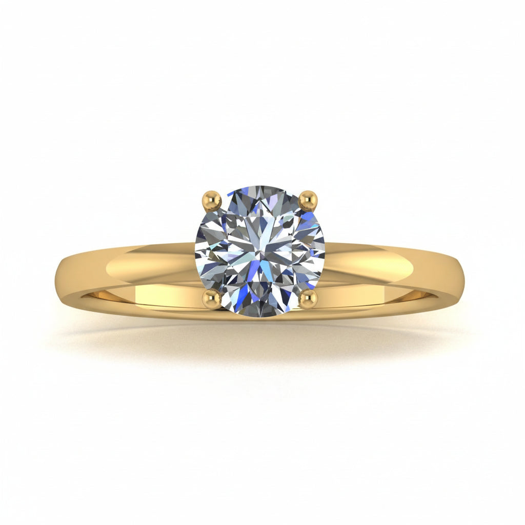 Anillo Malva en Oro corte redondo