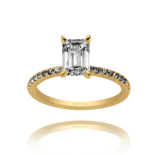 Anillo Aria en oro amarillo 14k con diamante de laboratorio