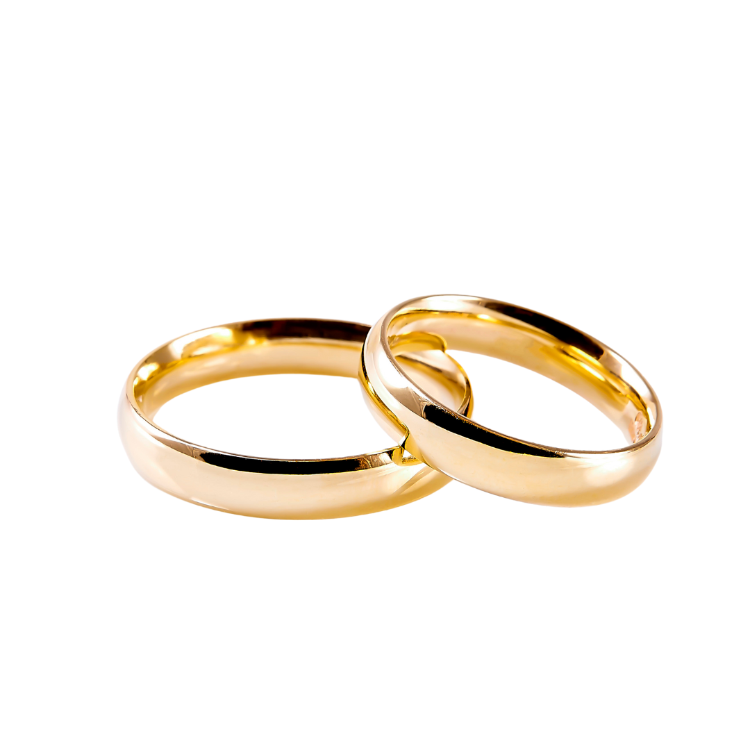 Par de argollas lisas en oro 4mm