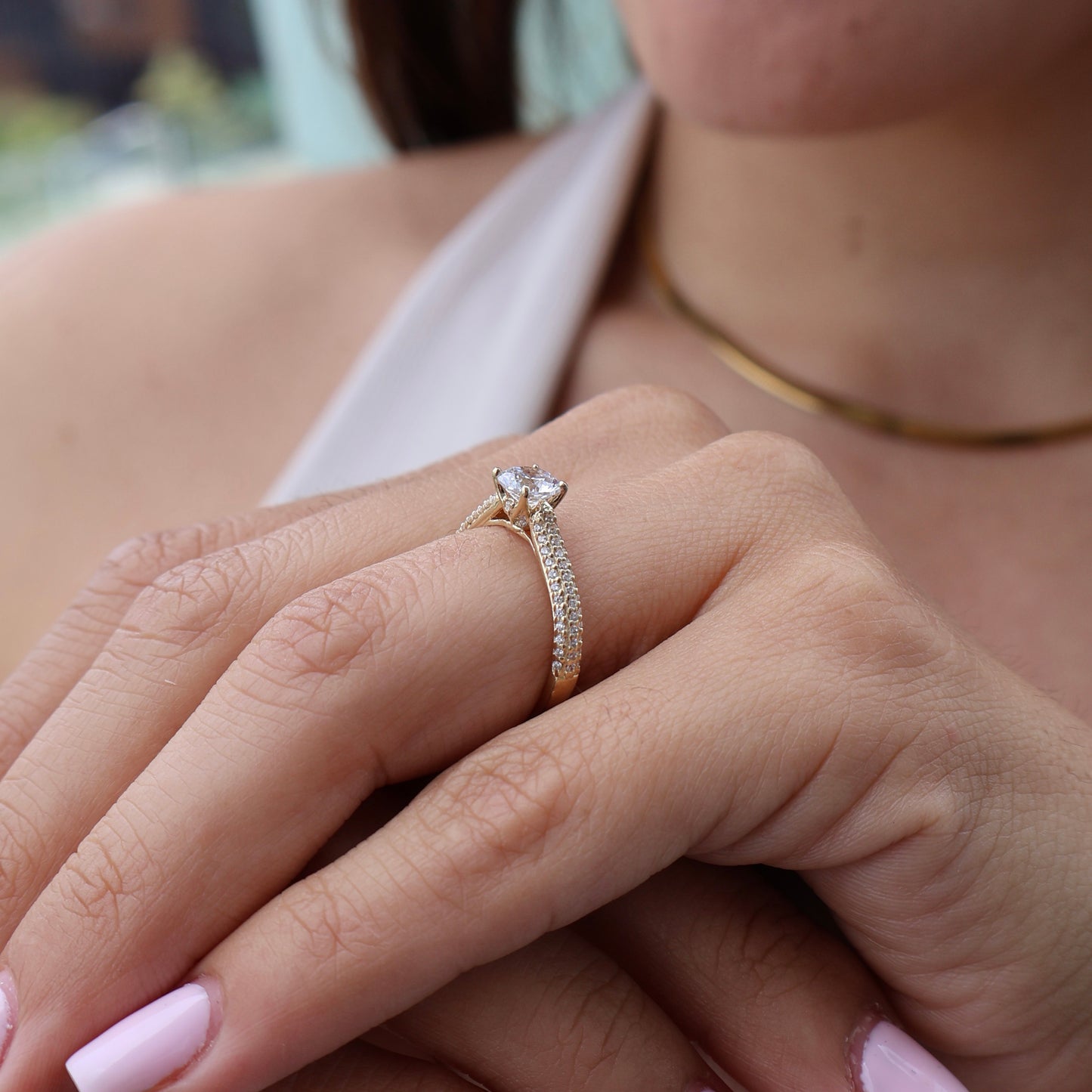 Anillo en Oro Amarillo 14k con Circonia Mod.16006
