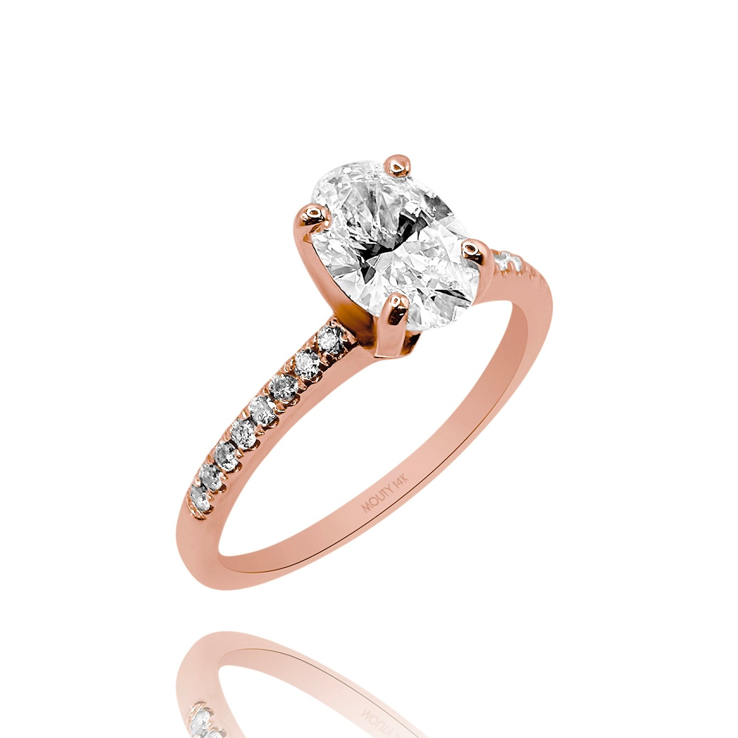 Anillo Emy en oro con diamante de laboratorio corte oval 1.0ct