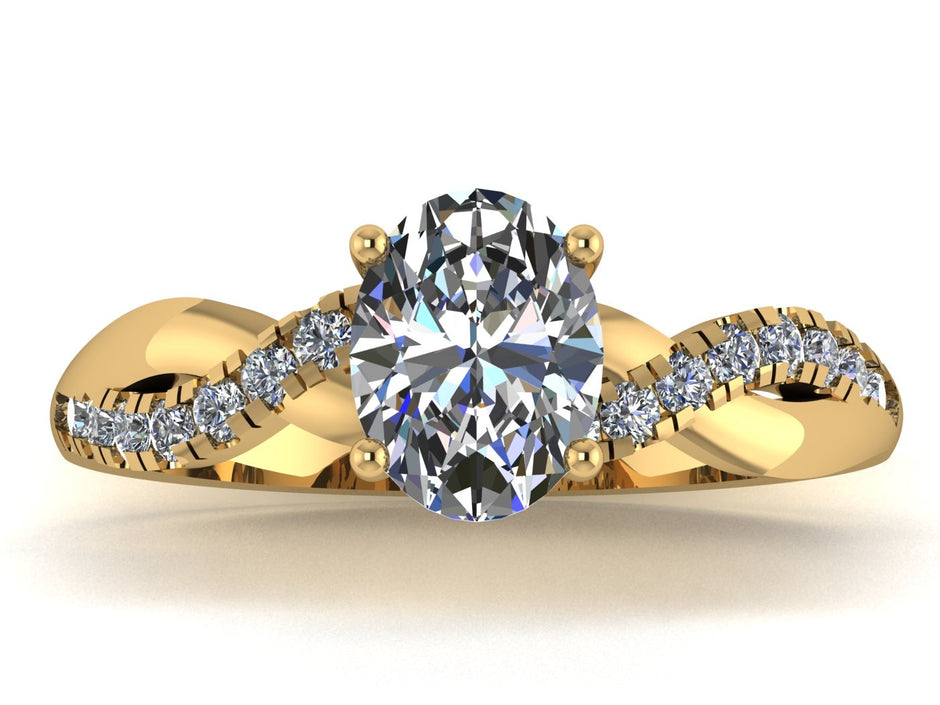 Anillo Zacil en Oro corte oval