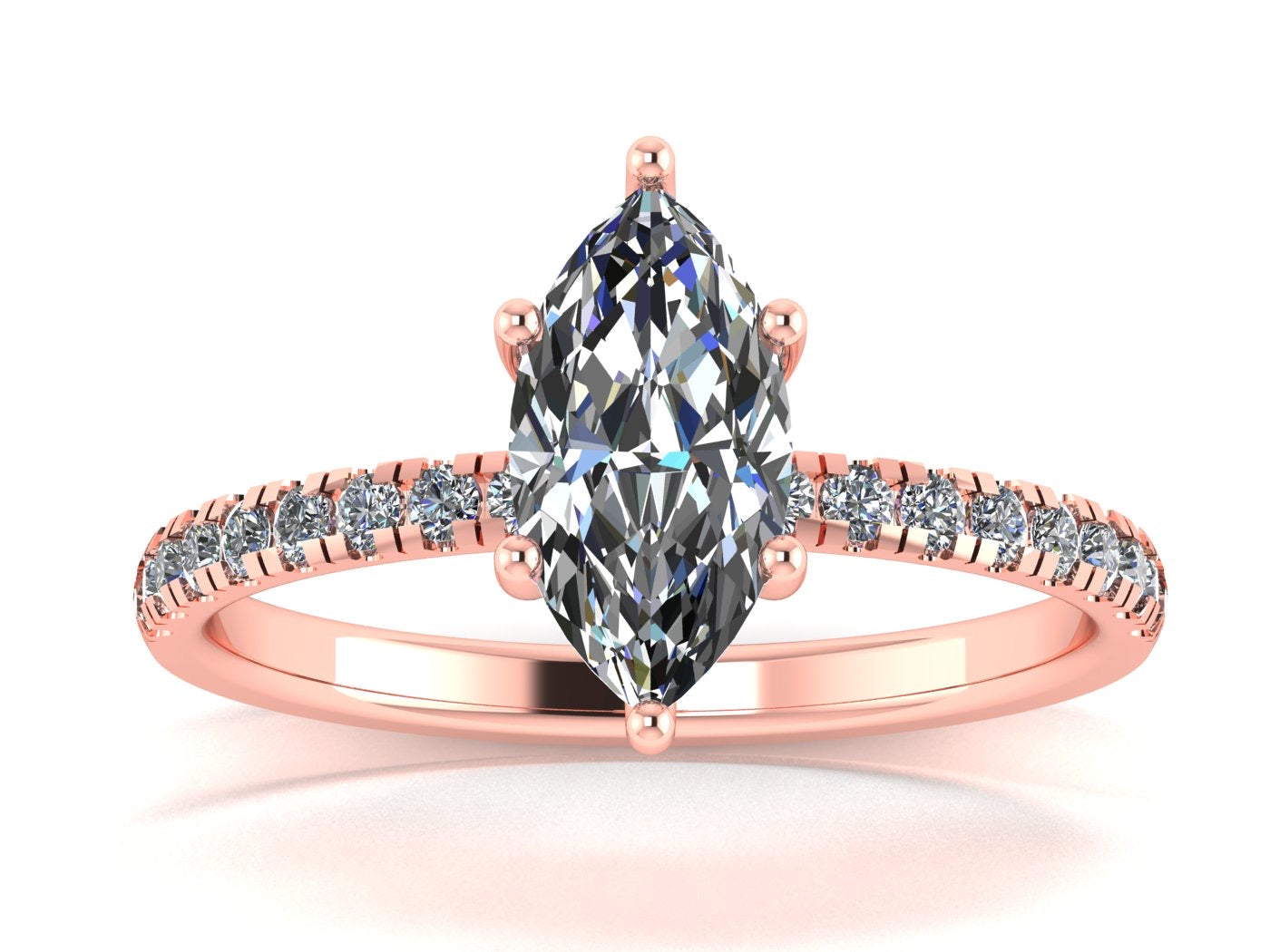 Anillo Val en Oro corte marquise