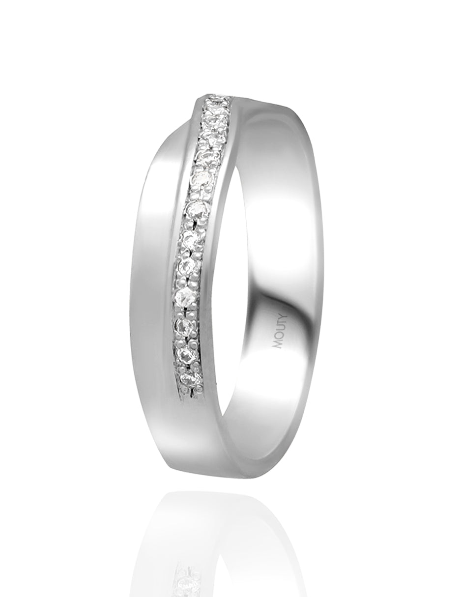 Duó de argollas Infinite 5mm con circonias en plata
