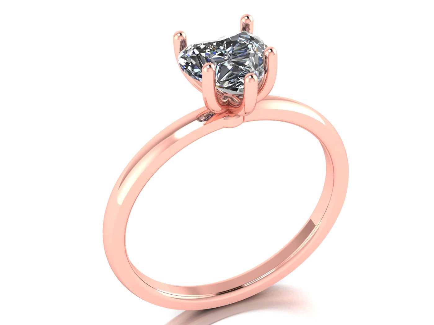 Anillo Malva en Oro corte corazón