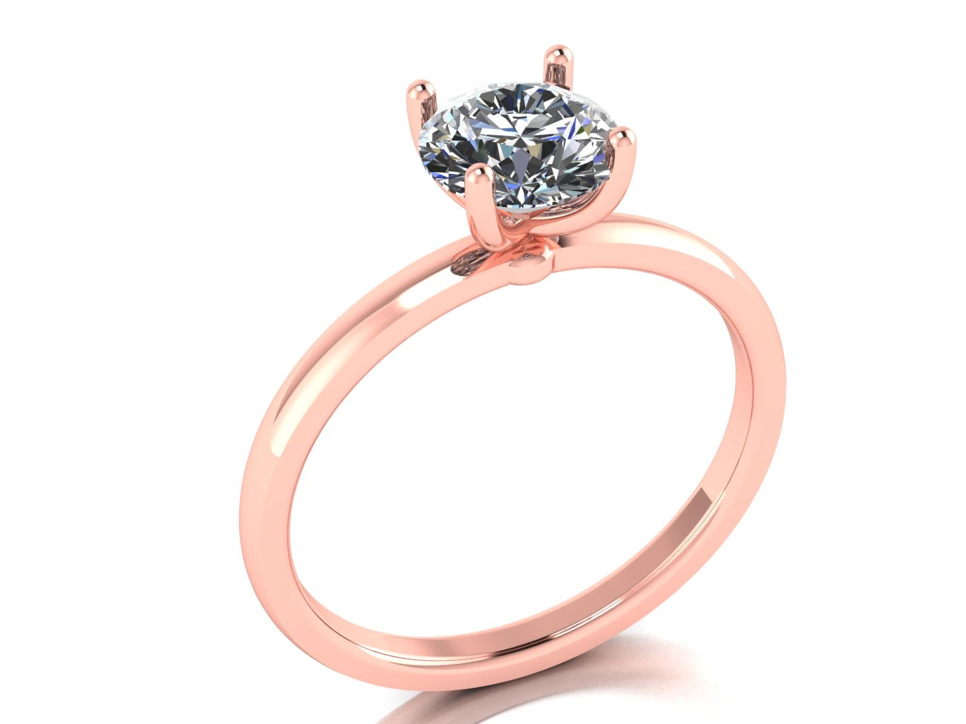 Anillo Malva en Oro corte redondo