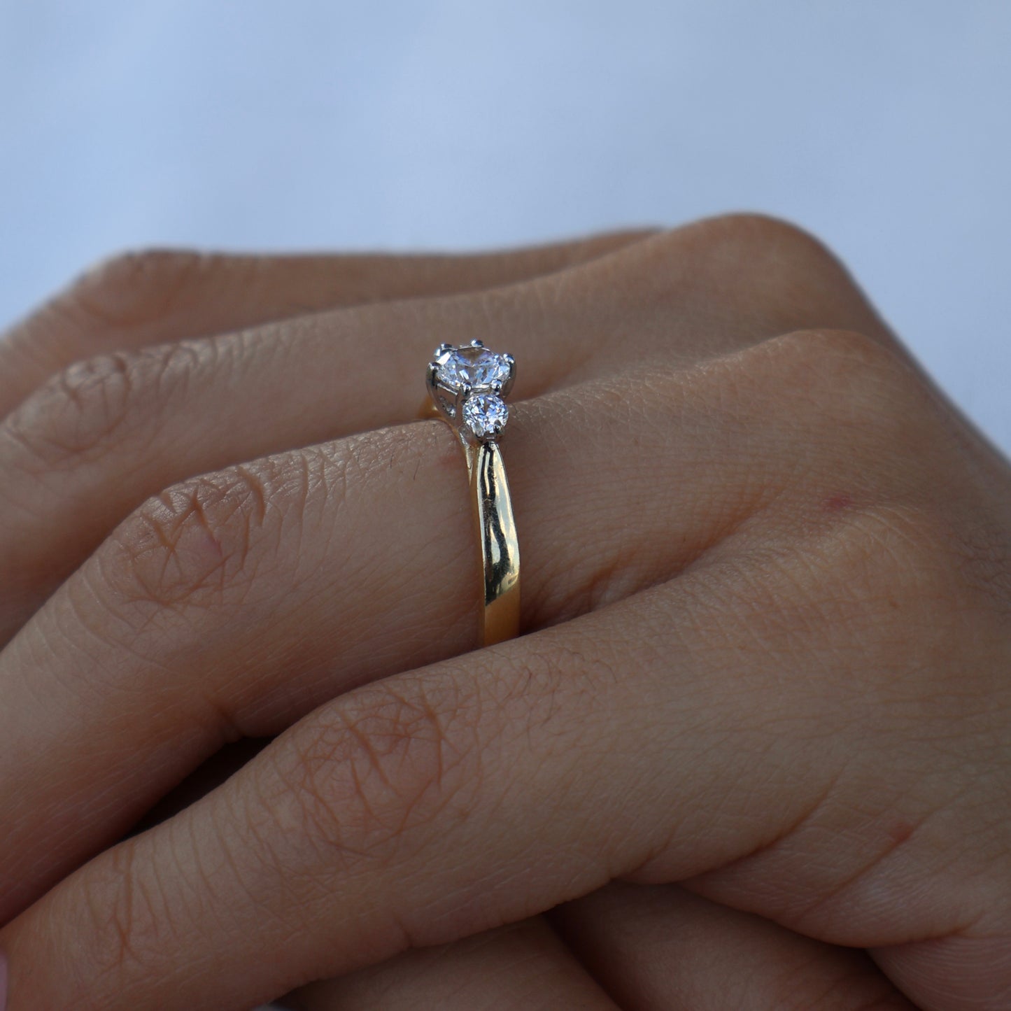 Anillo en Oro Amarillo 14k con Circonia Mod.16018