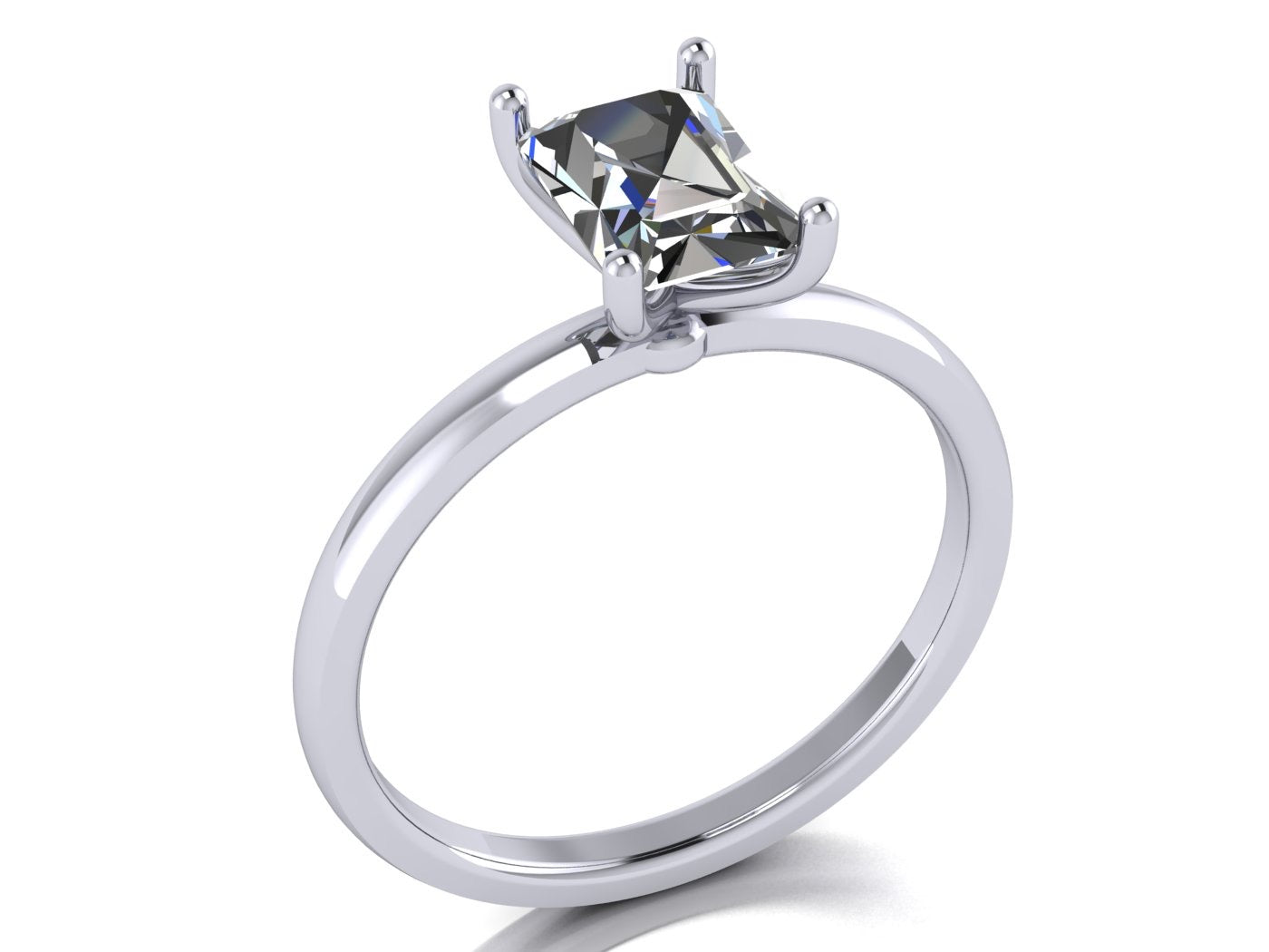 Anillo Malva en Oro corte esmeralda