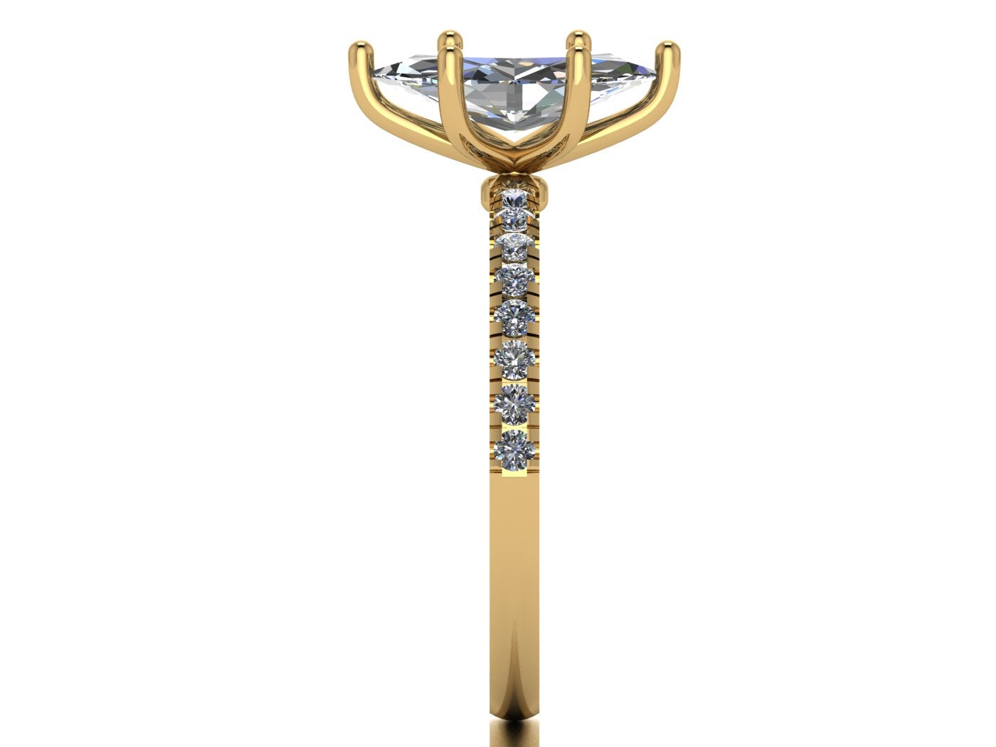 Anillo Val en Oro corte marquise
