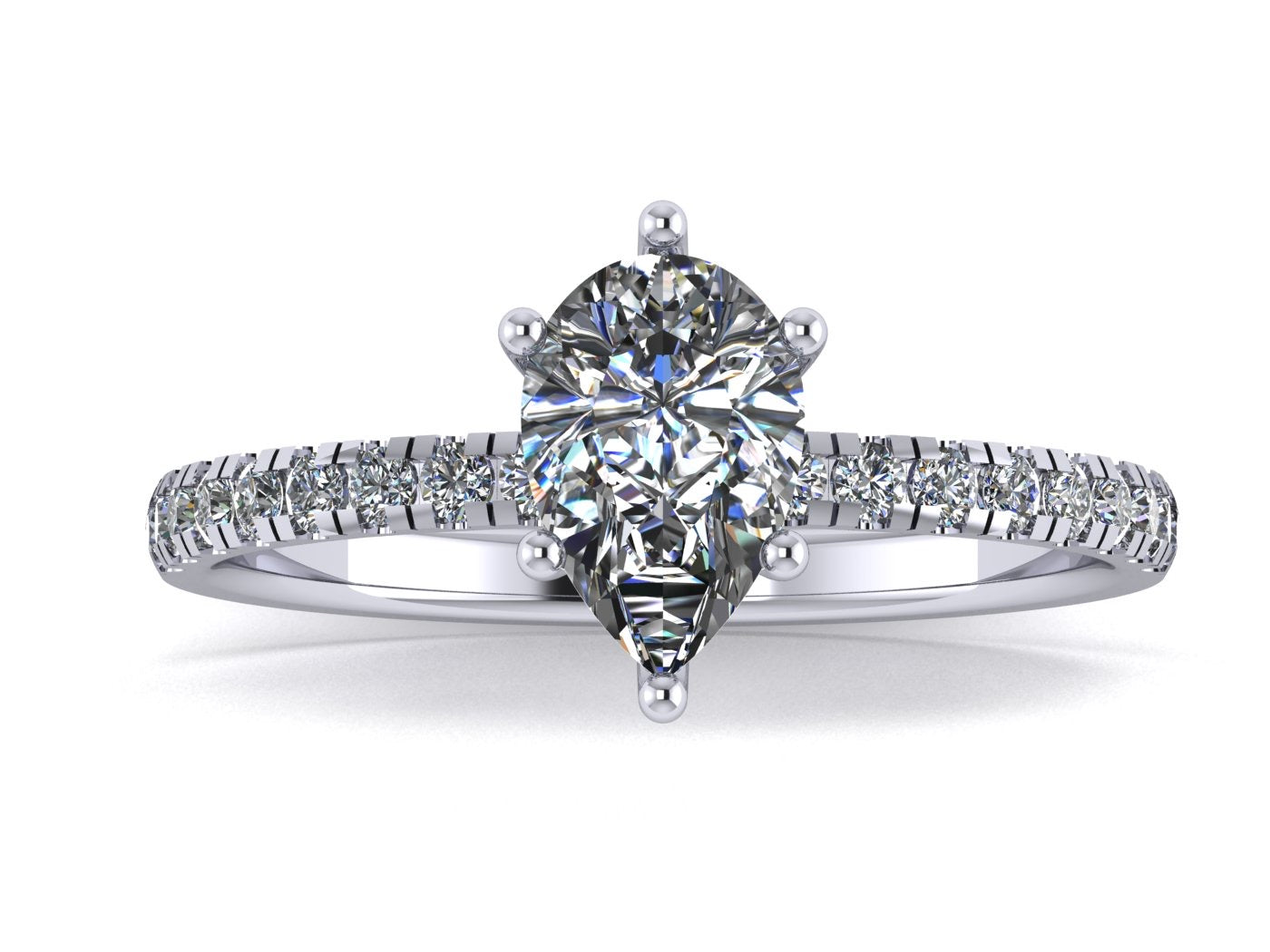 Anillo Val en oro corte pera