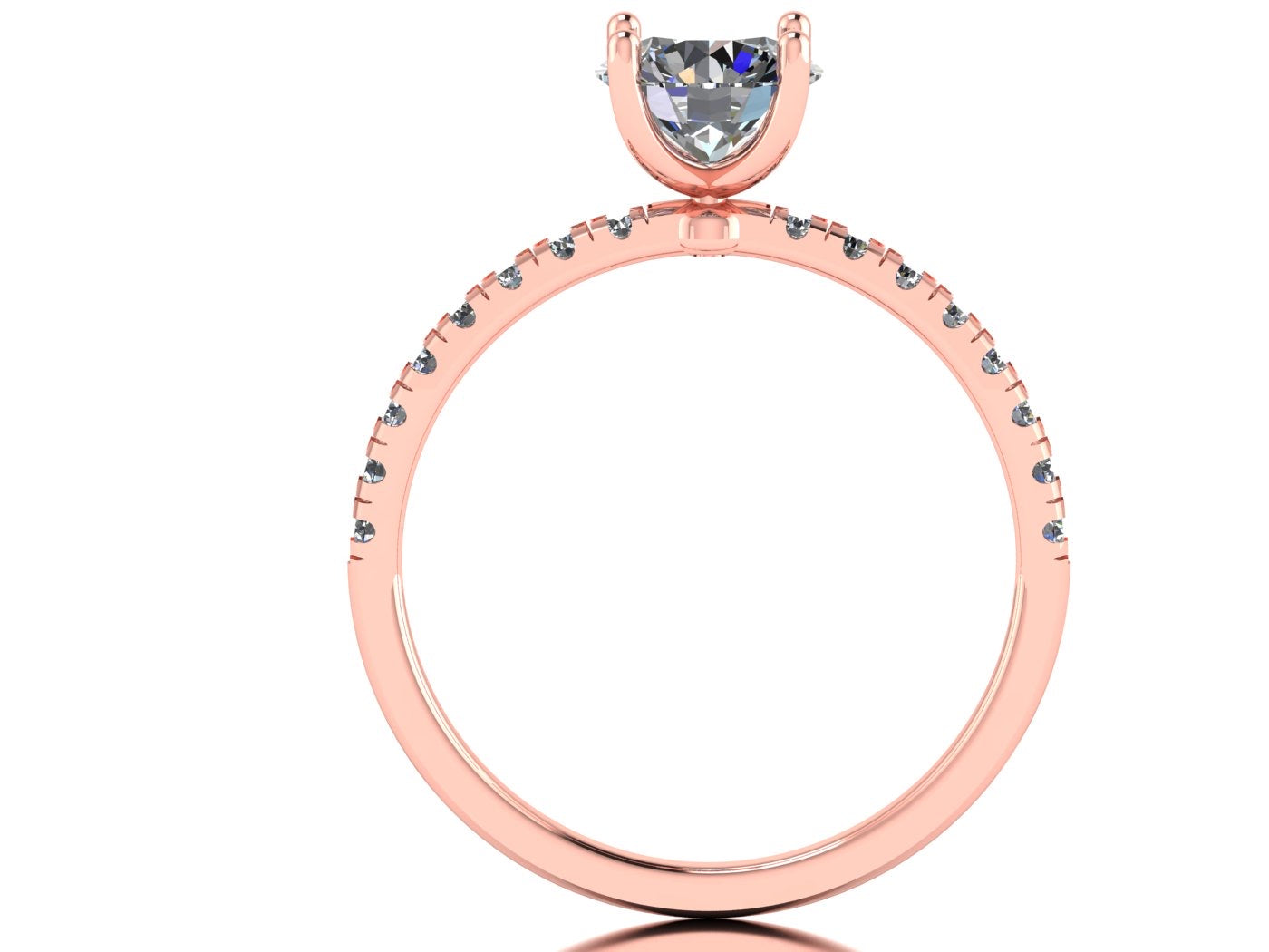 Anillo Val en Oro corte redondo