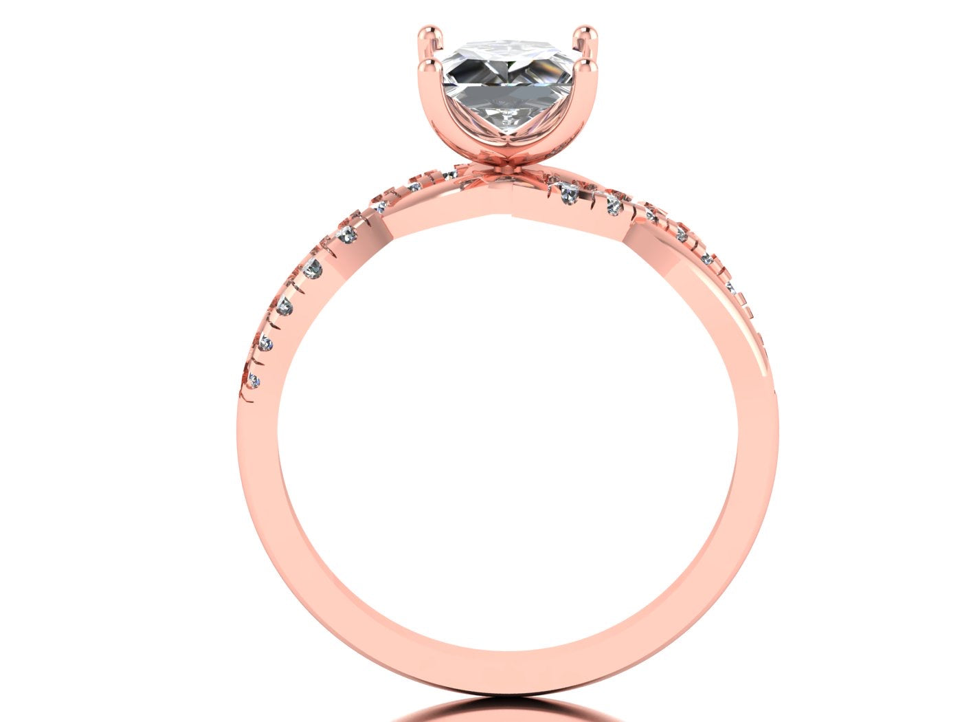 Anillo Zacil en Oro corte princess