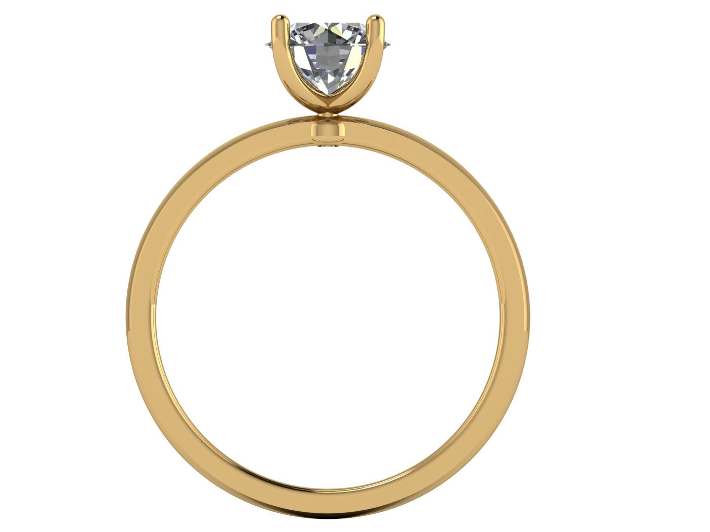 Anillo Malva en Oro corte redondo