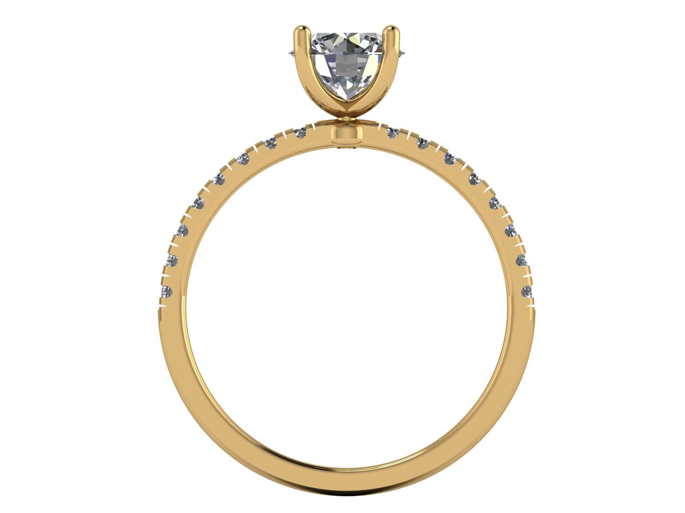 Anillo Val en Oro corte redondo