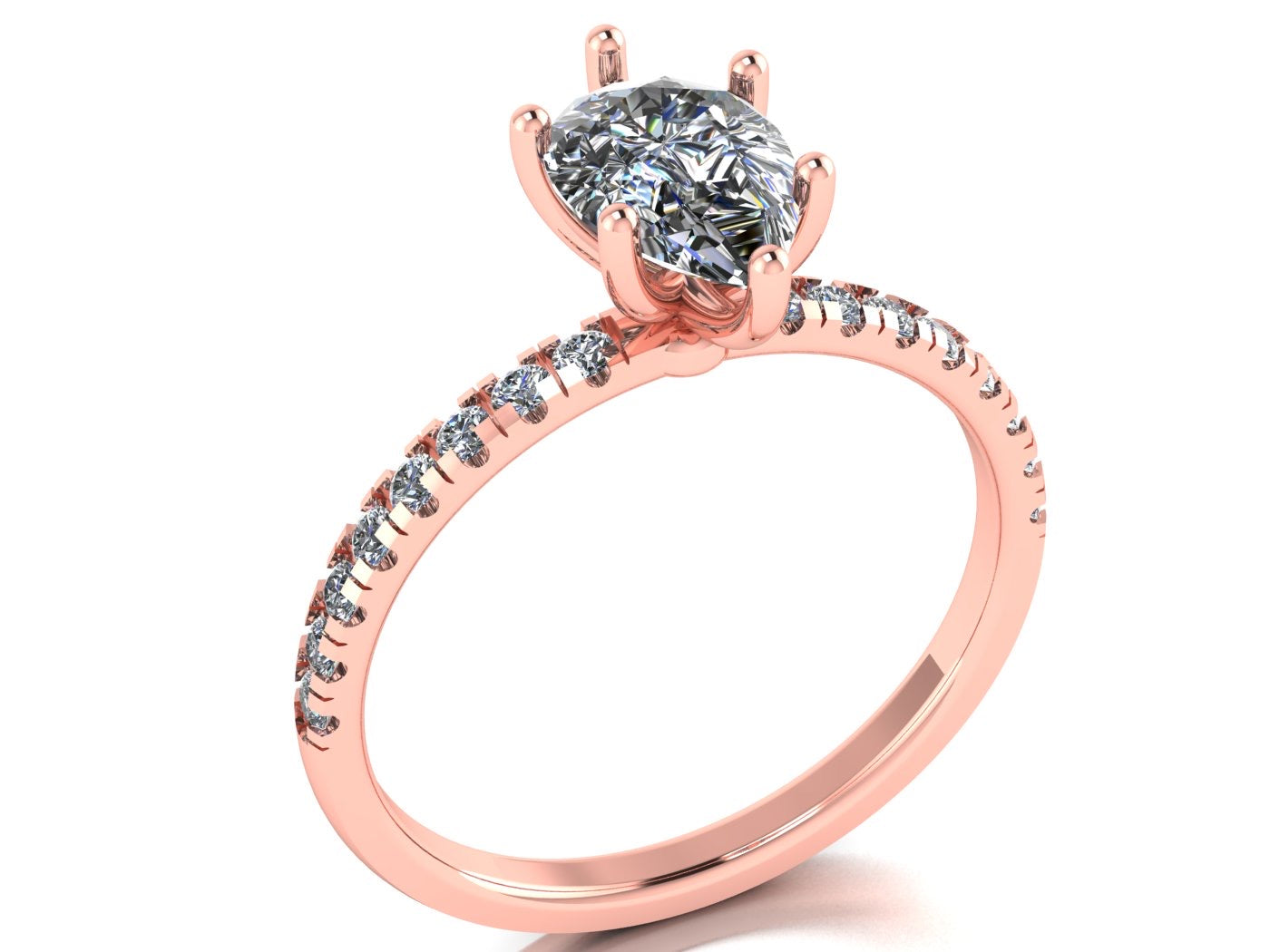 Anillo Val en oro corte pera