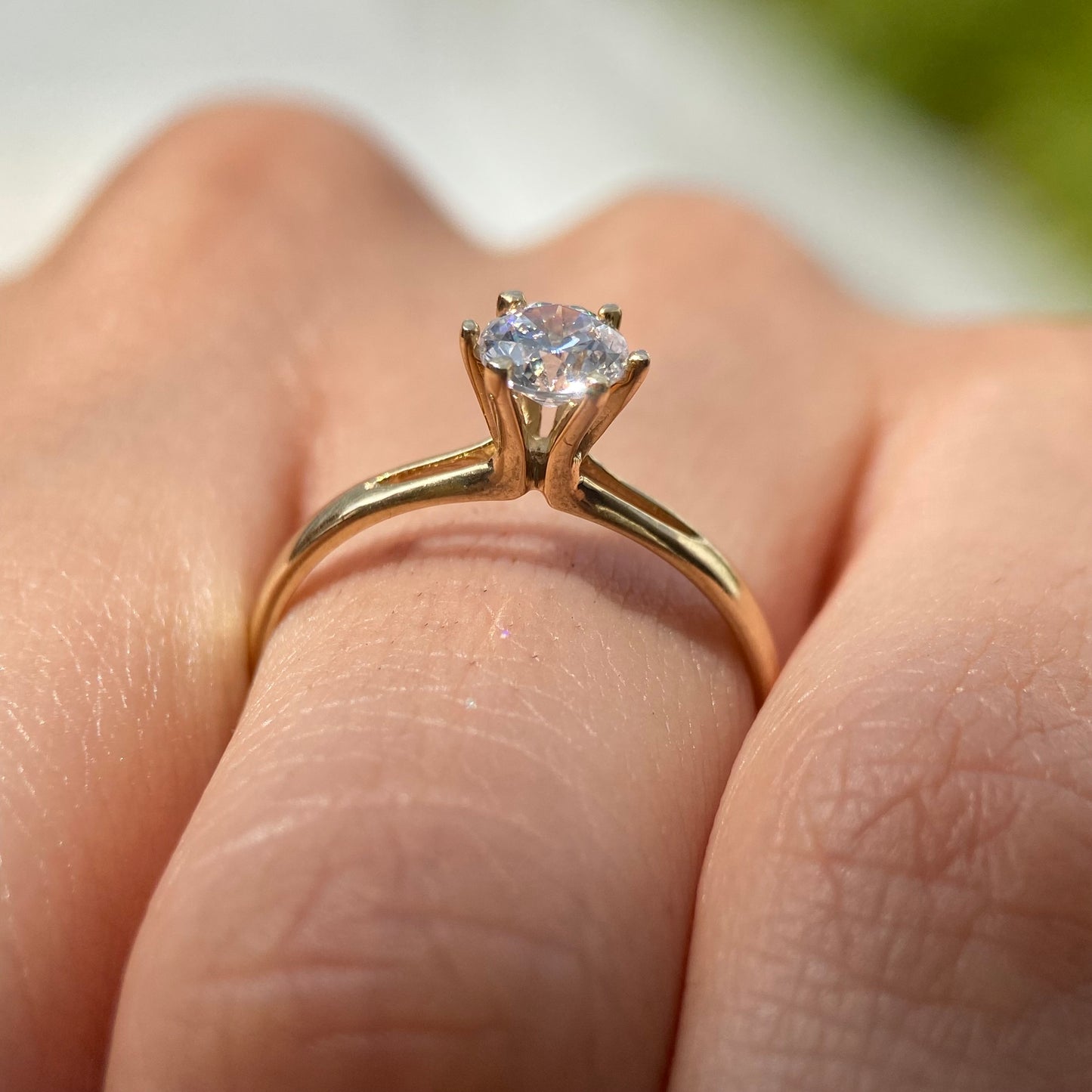 14k yellow gold ring with white zirconia Cod.MAN242