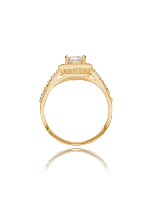 Anillo de compromiso Adelaide en oro amarillo de 14k con circonias