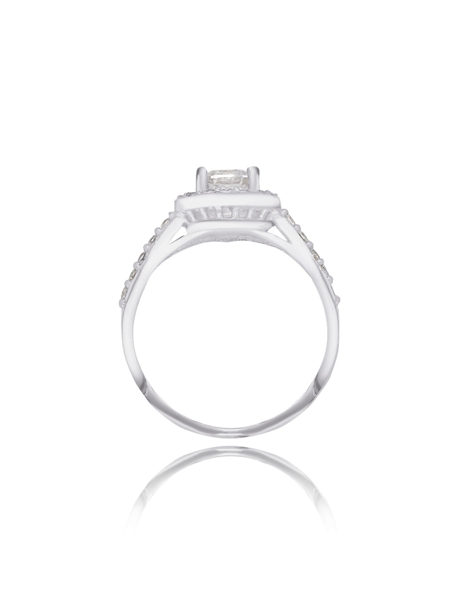 Anillo Adelaide en plata con circonias