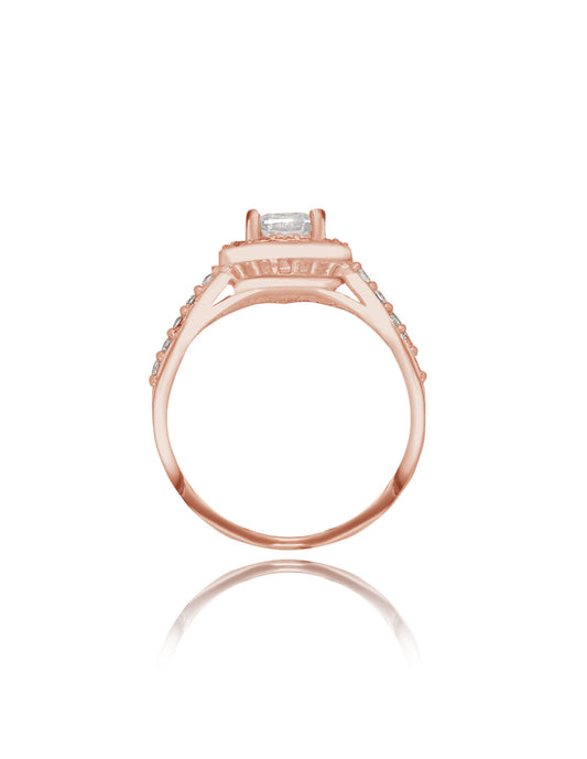 Anillo Adelaide en oro rosa 18k con circonias