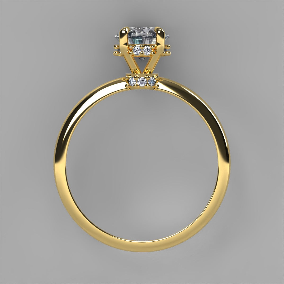 Anillo Afrodita en oro con circonia corte oval