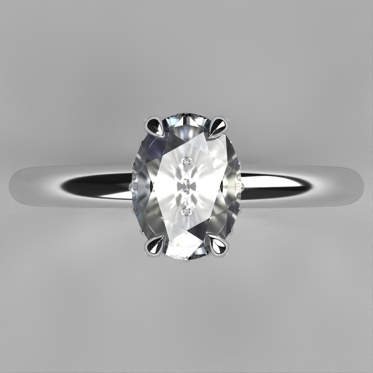 Anillo Afrodita en oro con circonia corte oval