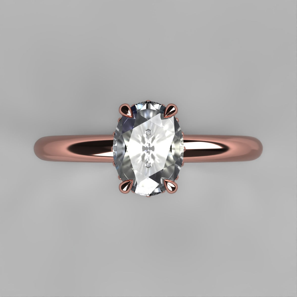 Anillo Afrodita en oro con circonia corte oval