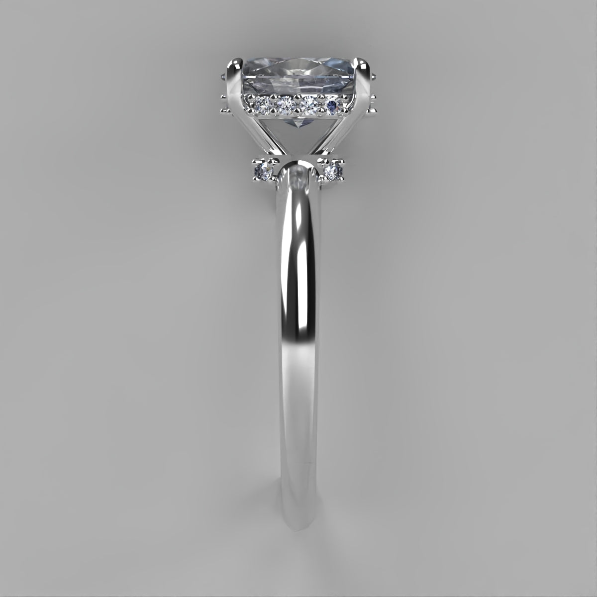 Anillo Afrodita en oro con circonia corte oval