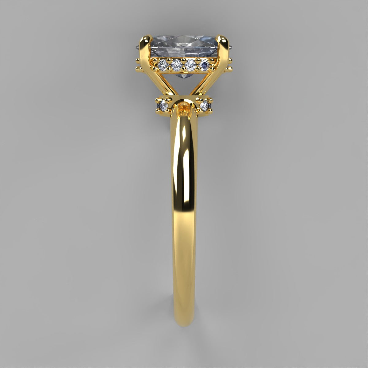 Anillo Afrodita en oro con circonia corte oval