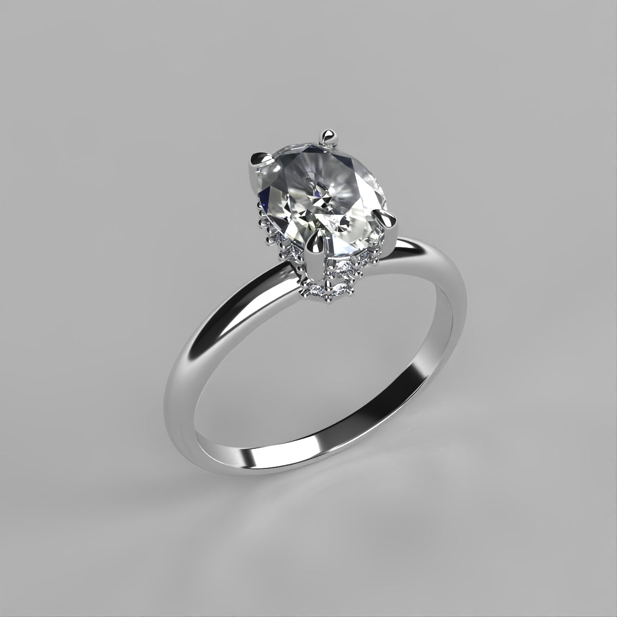 Anillo Afrodita en oro con circonia corte oval