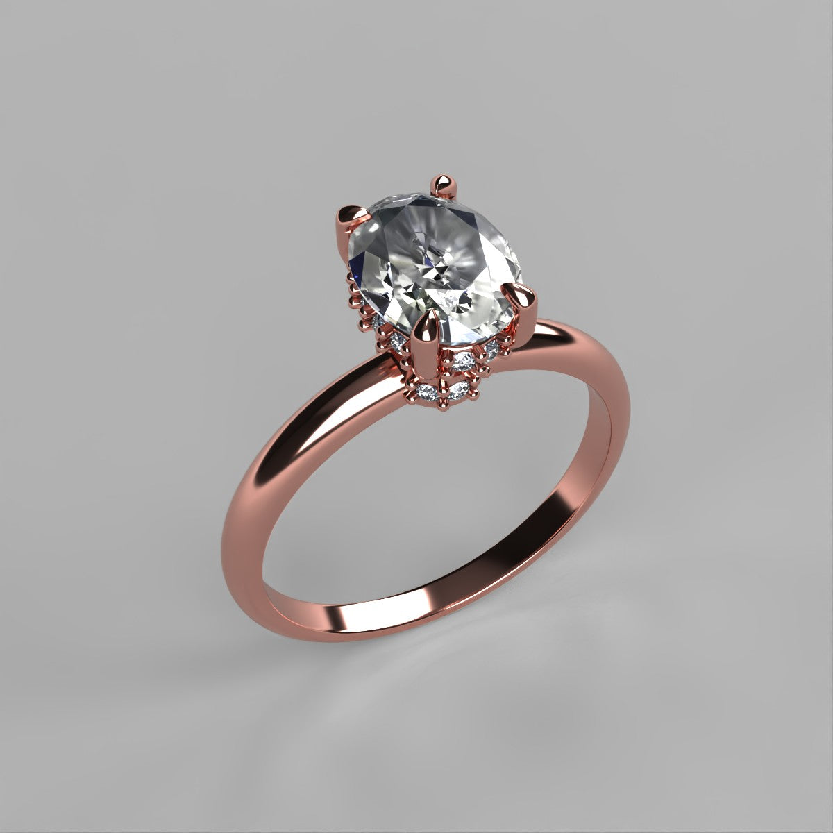 Anillo Afrodita en oro con circonia corte oval