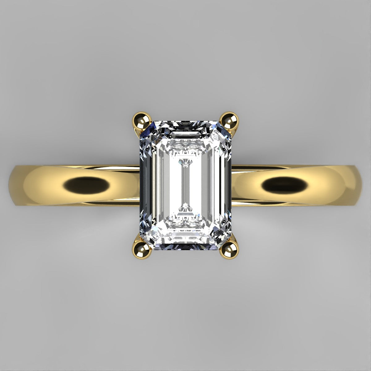 Anillo Andromeda en oro corte esmeralda