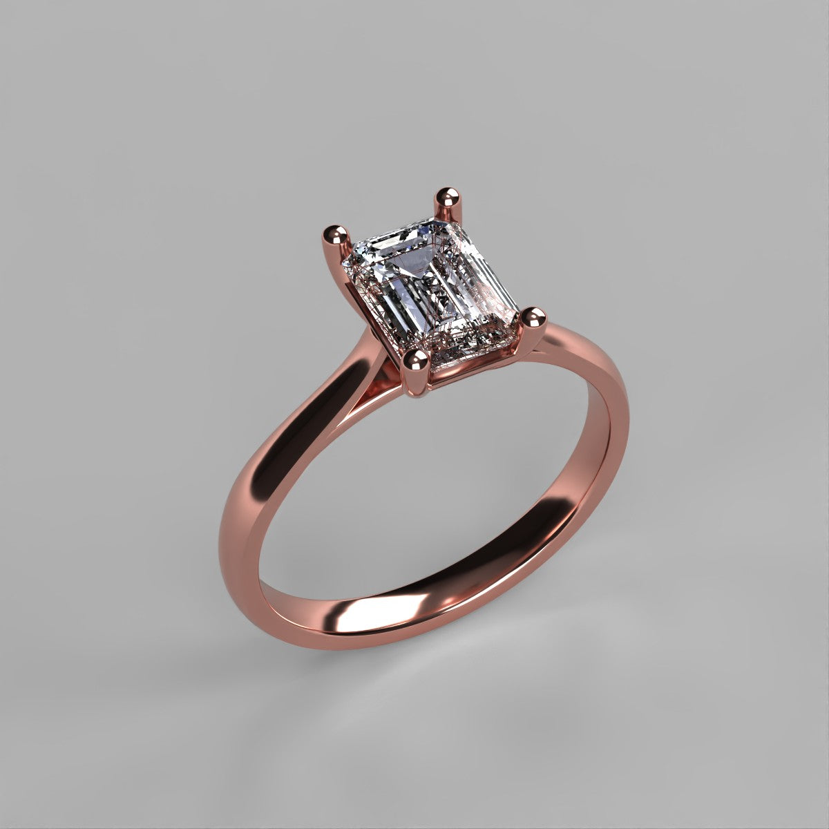 Anillo Andromeda en oro corte esmeralda