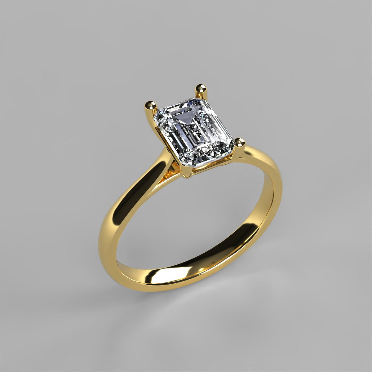 Anillo Andromeda en oro corte esmeralda