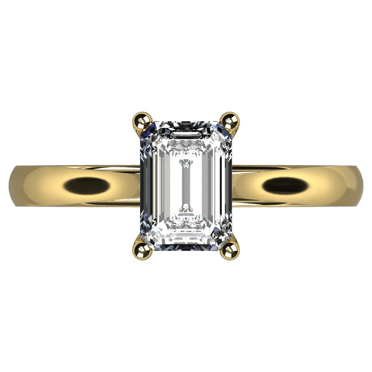Anillo Andromeda en oro corte esmeralda