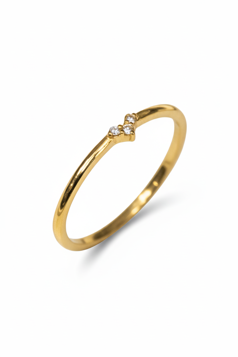 Anillo Angeline en Oro Amarillo 14k con circonias