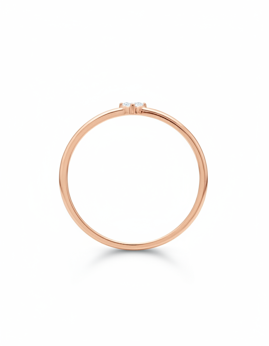 Anillo Angeline en oro rosa 14k con circonias