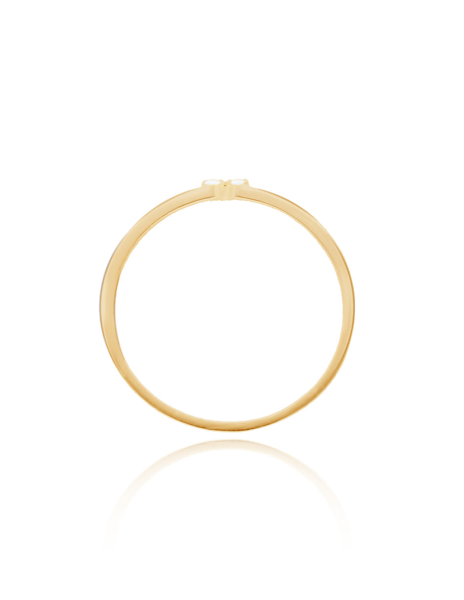 Anillo Angeline en oro amarillo 14k con diamantes naturales .03cts