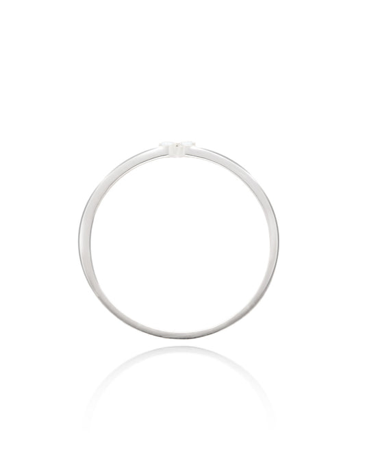 Anillo Angeline en oro blanco 10k con circonias