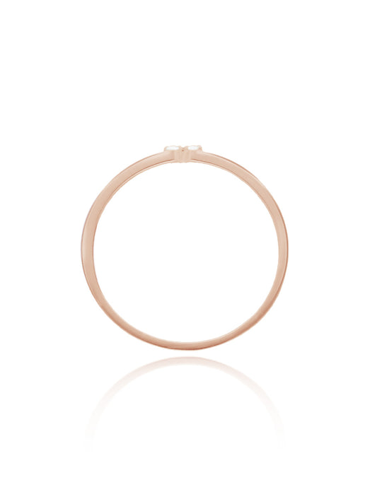 Anillo Angeline en oro rosa 14k con circonias