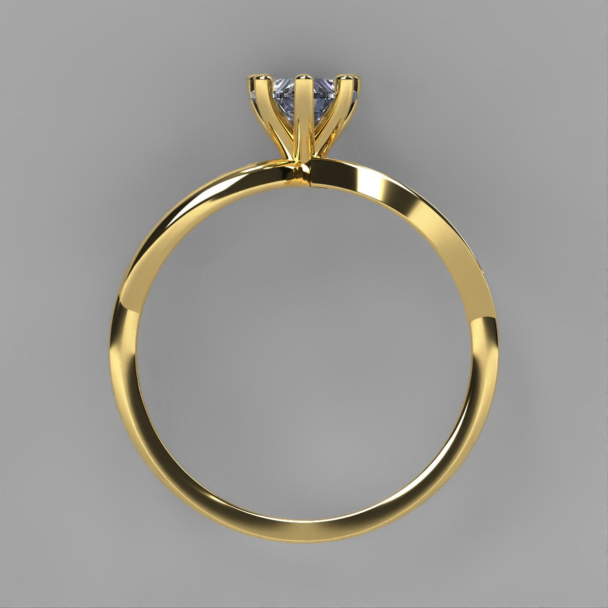 Anillo Annie en oro con moissanita corte corazón 1.00 ct