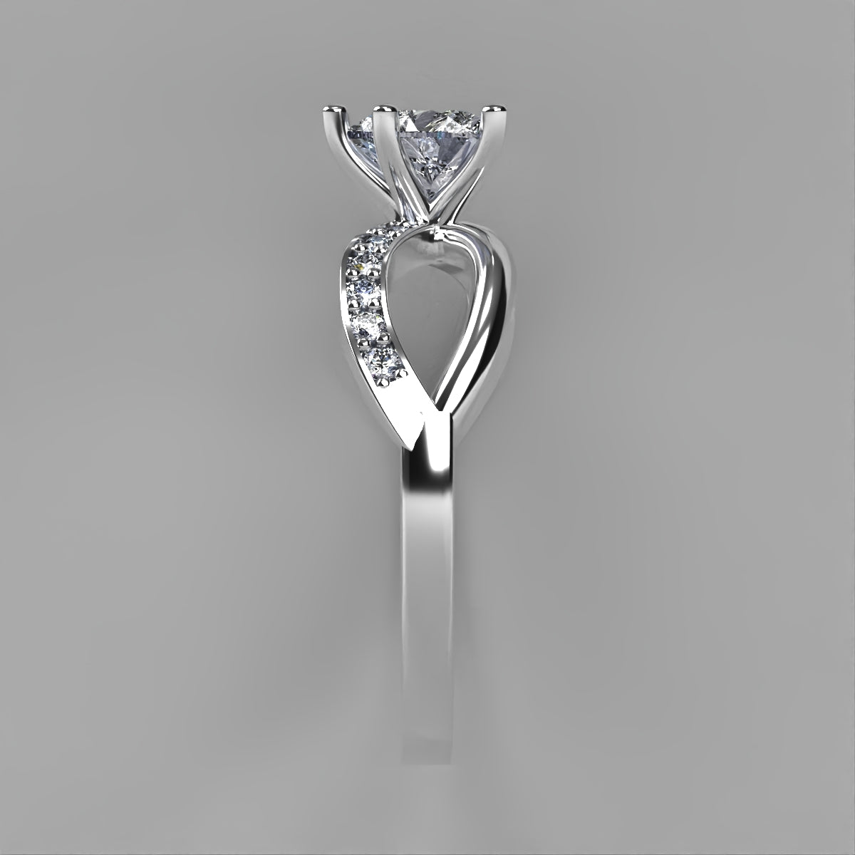 Anillo Annie en oro con moissanita corte corazón 1.00 ct